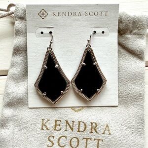 Kendra Scott Black and Silver Geometric Elle-Style Drop Earrings